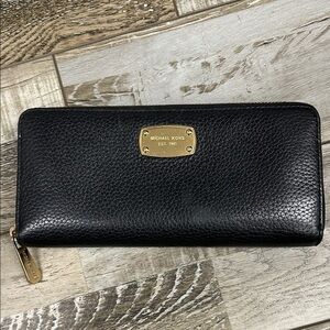 Michael Kors Black Wallet with Gold Details